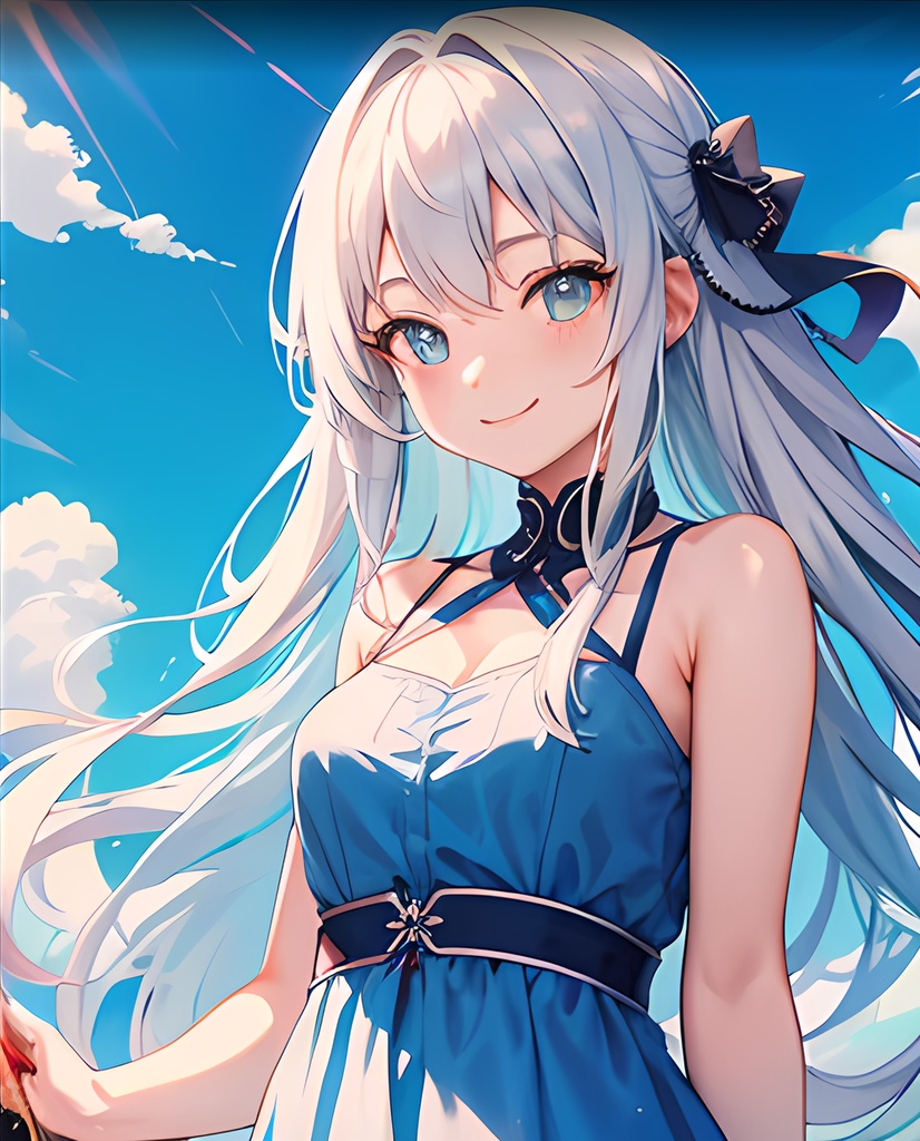 《キャラクター素材8点》『白髪ロング女キャラ』_ゲーム素材_画像素材