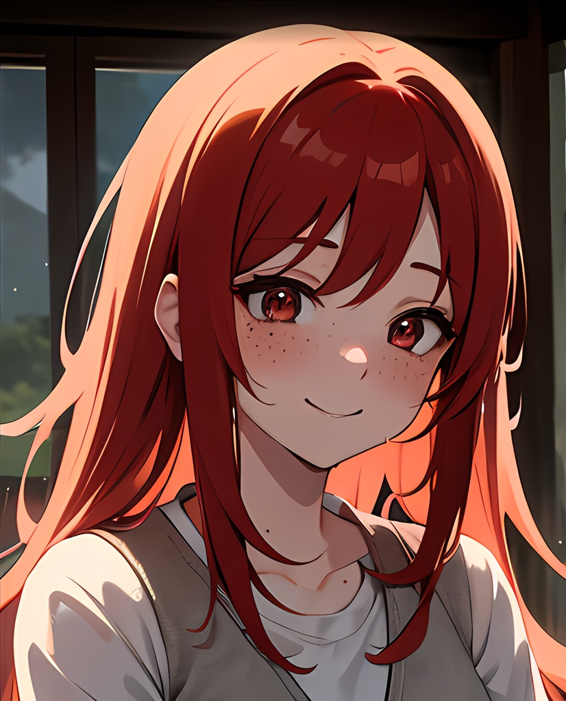 《無料キャラ素材6点》『赤髪の村娘』_ゲーム素材_画像素材