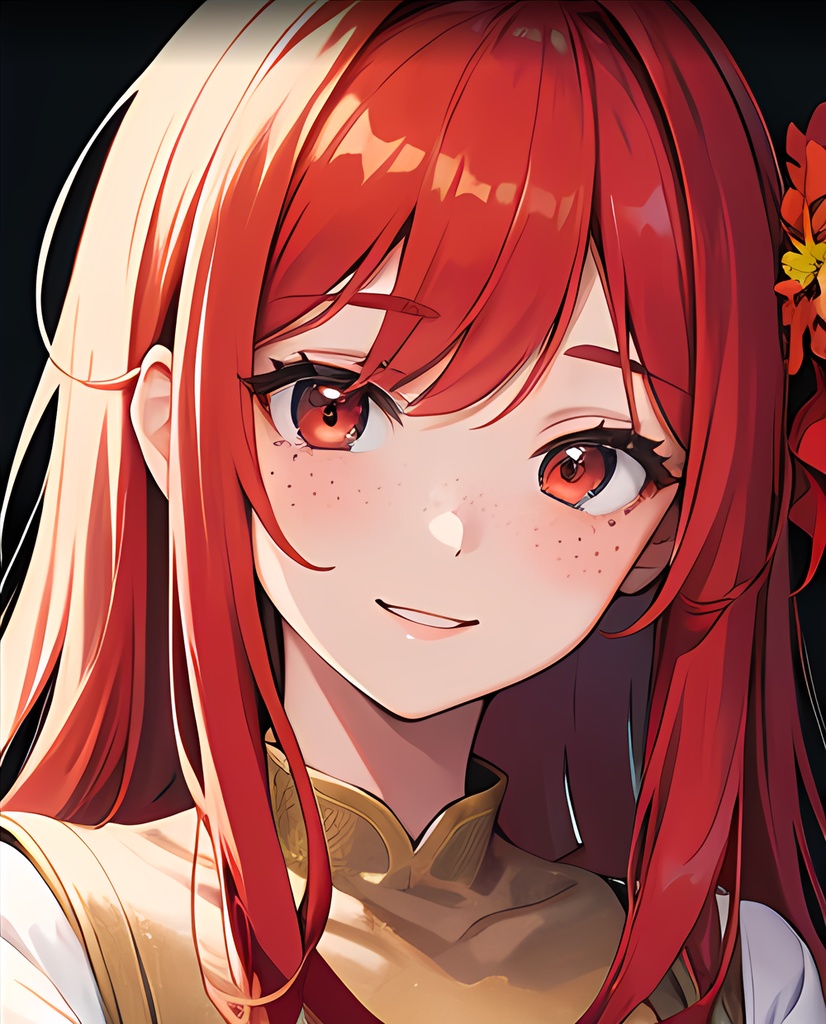 《無料キャラ素材6点》『赤髪の村娘』_ゲーム素材_画像素材