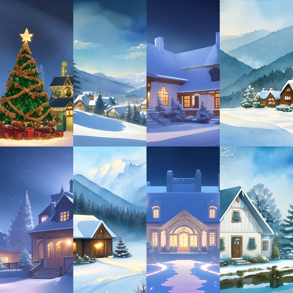 《素材64点》『雪国_童話の世界』_絵本イラスト_画像素材_お遊戯会_発表会