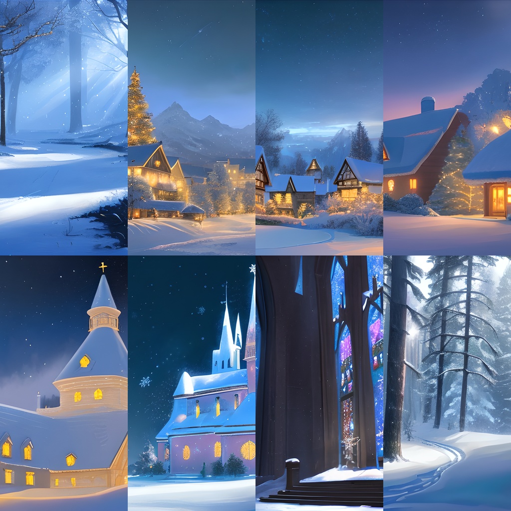 《素材64点》『雪国_童話の世界』_絵本イラスト_画像素材_お遊戯会_発表会