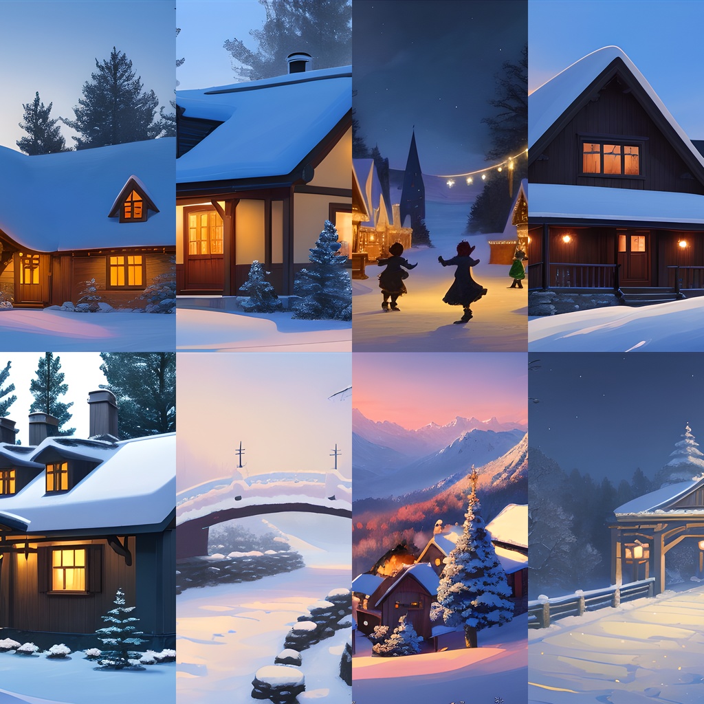 《素材64点》『雪国_童話の世界』_絵本イラスト_画像素材_お遊戯会_発表会