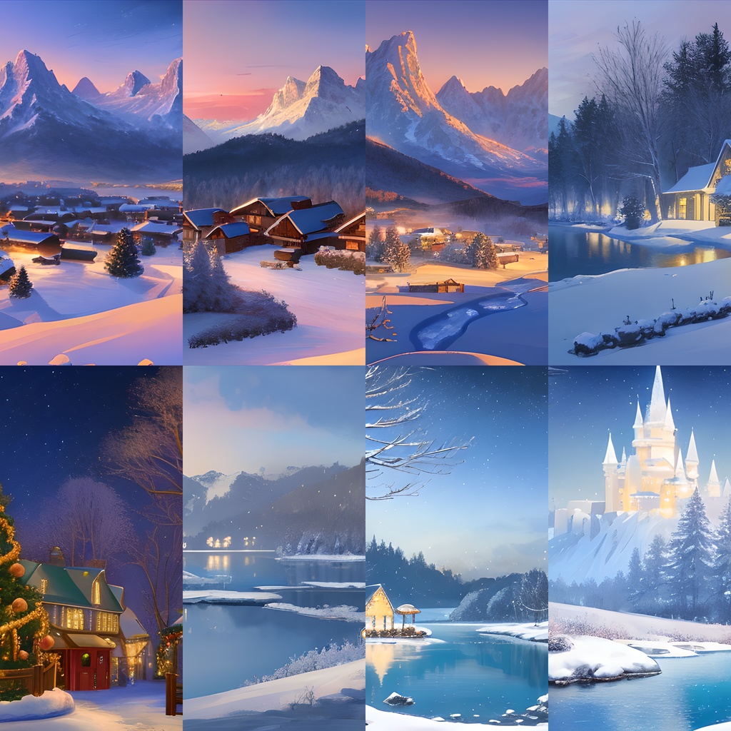 《素材64点》『雪国_童話の世界』_絵本イラスト_画像素材_お遊戯会_発表会