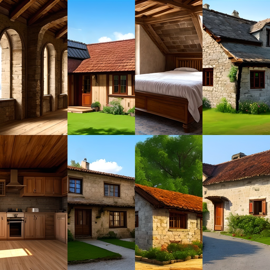 《素材24点》『古びた家屋と内装』_ゲーム素材_建築イメージ_小さな家_絵本