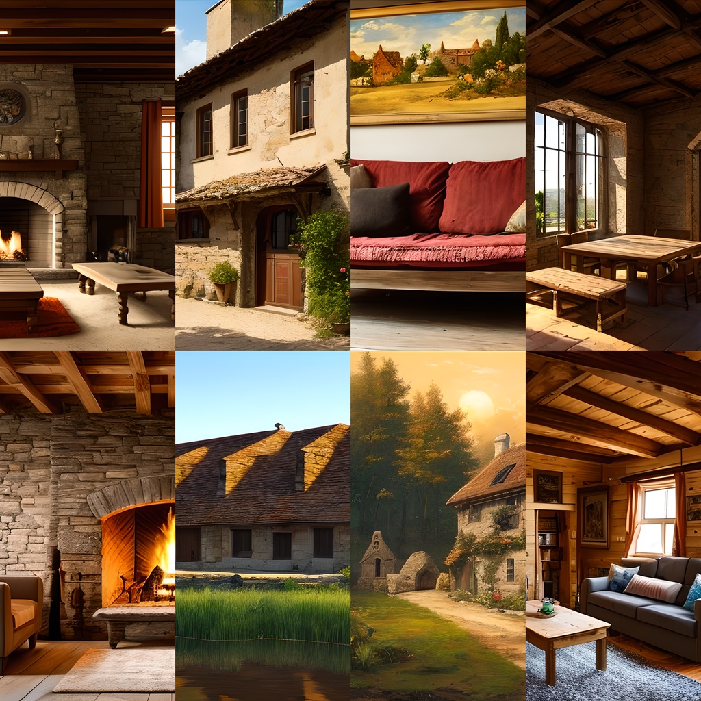 《素材24点》『古びた家屋と内装』_ゲーム素材_建築イメージ_小さな家_絵本