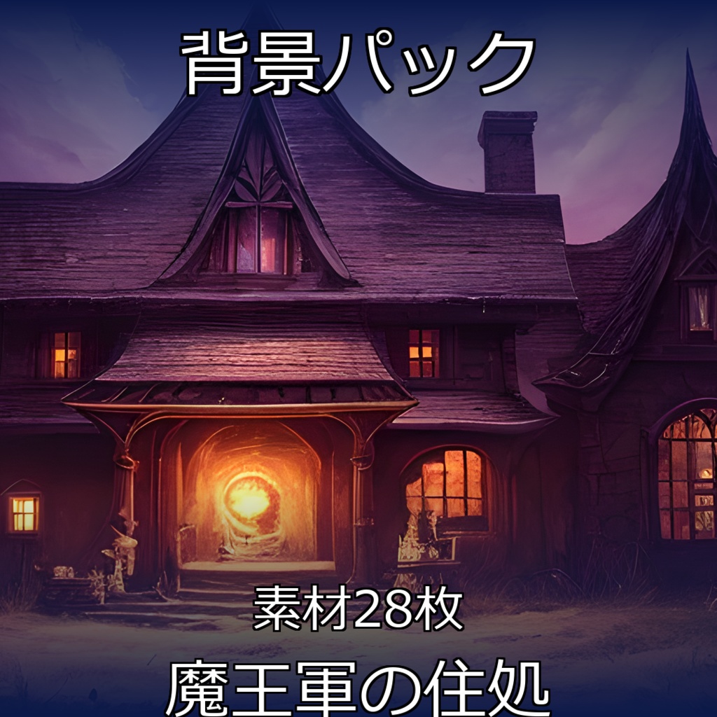 《素材28点》『魔王軍の住処』_ゲーム素材_背景素材_お遊戯会