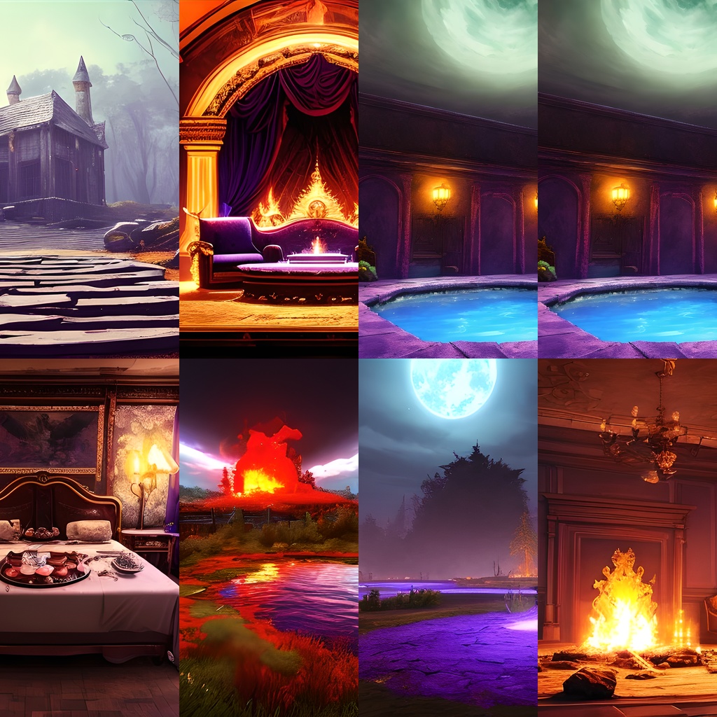 《素材28点》『魔王軍の住処』_ゲーム素材_背景素材_お遊戯会