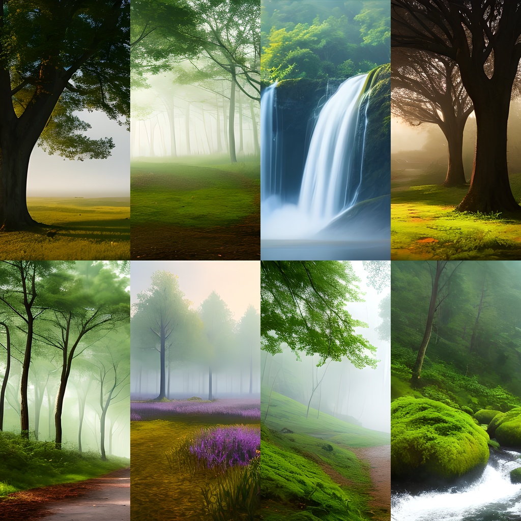 《素材46点》『神秘の森』_木々の背景素材_キノコ_森フィールド背景