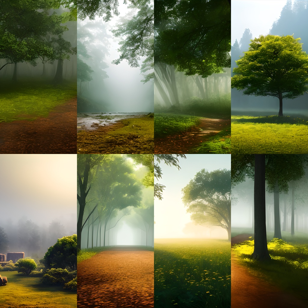 《素材46点》『神秘の森』_木々の背景素材_キノコ_森フィールド背景