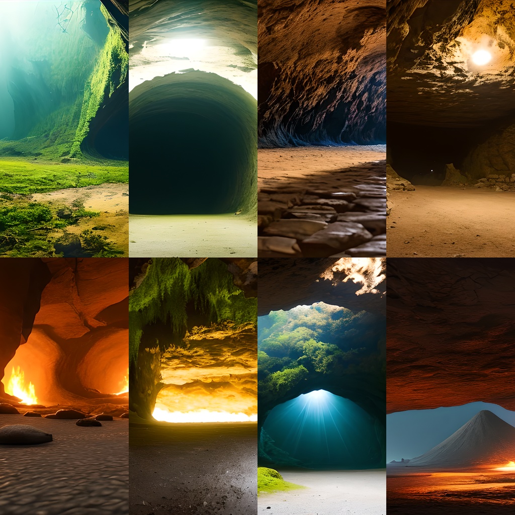 《素材44点》『洞窟・地下空洞の景色』_フィールド背景_洞穴の背景素材