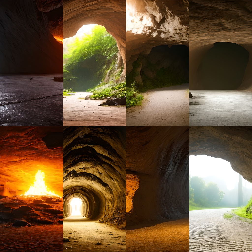 《素材44点》『洞窟・地下空洞の景色』_フィールド背景_洞穴の背景素材