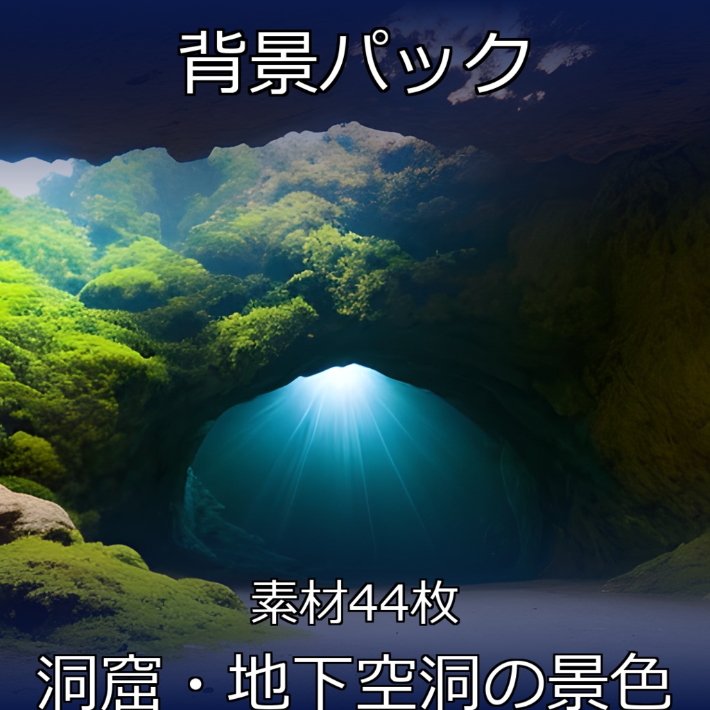 《素材44点》『洞窟・地下空洞の景色』_フィールド背景_洞穴の背景素材