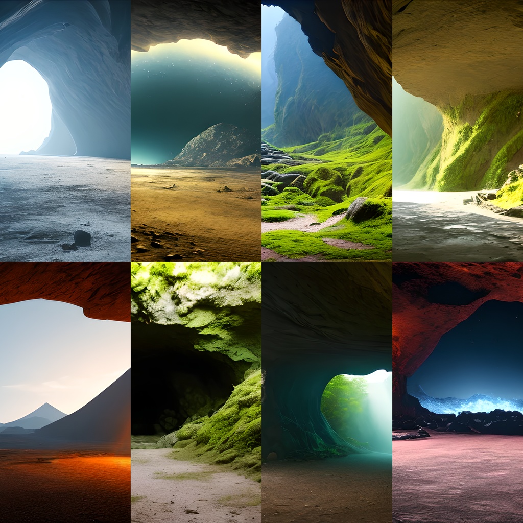 《素材44点》『洞窟・地下空洞の景色』_フィールド背景_洞穴の背景素材