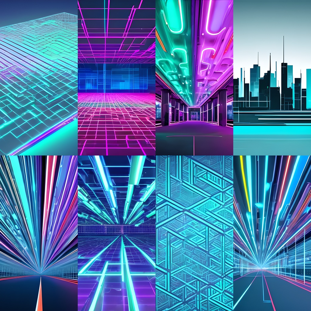 《素材30点》『歪んだ幾何学模様』_汎用的サイバーパンク模様