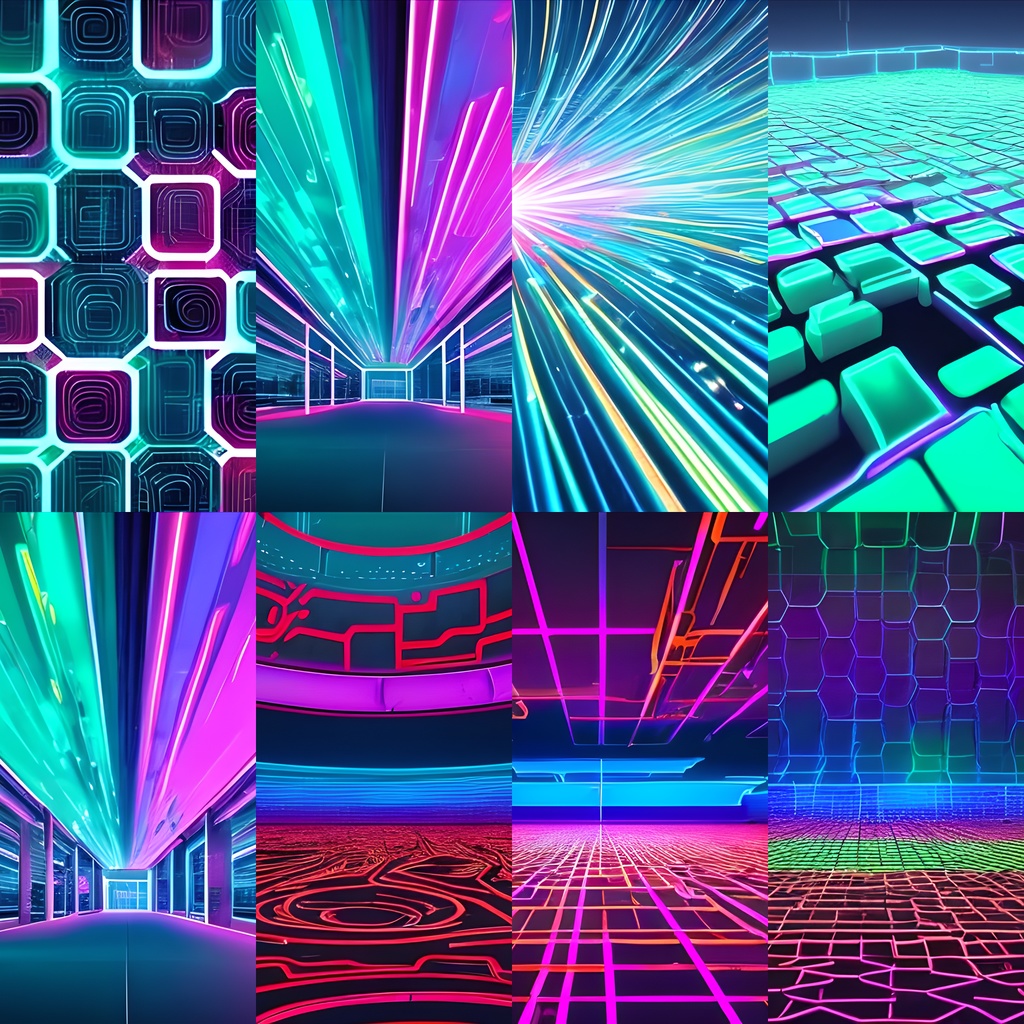 《素材30点》『歪んだ幾何学模様』_汎用的サイバーパンク模様