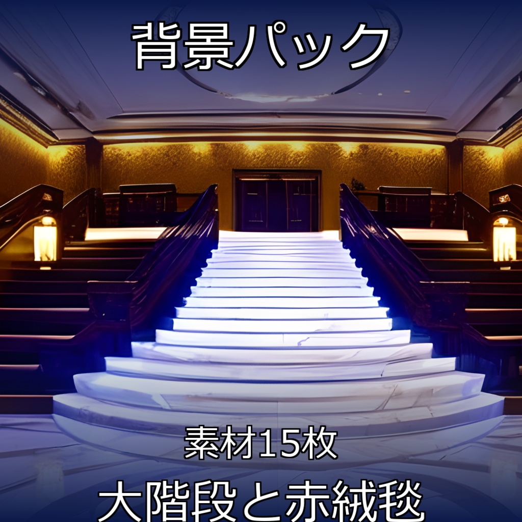 《素材15点》『大階段と赤絨毯』_豪華な空間_レビューショーの演出
