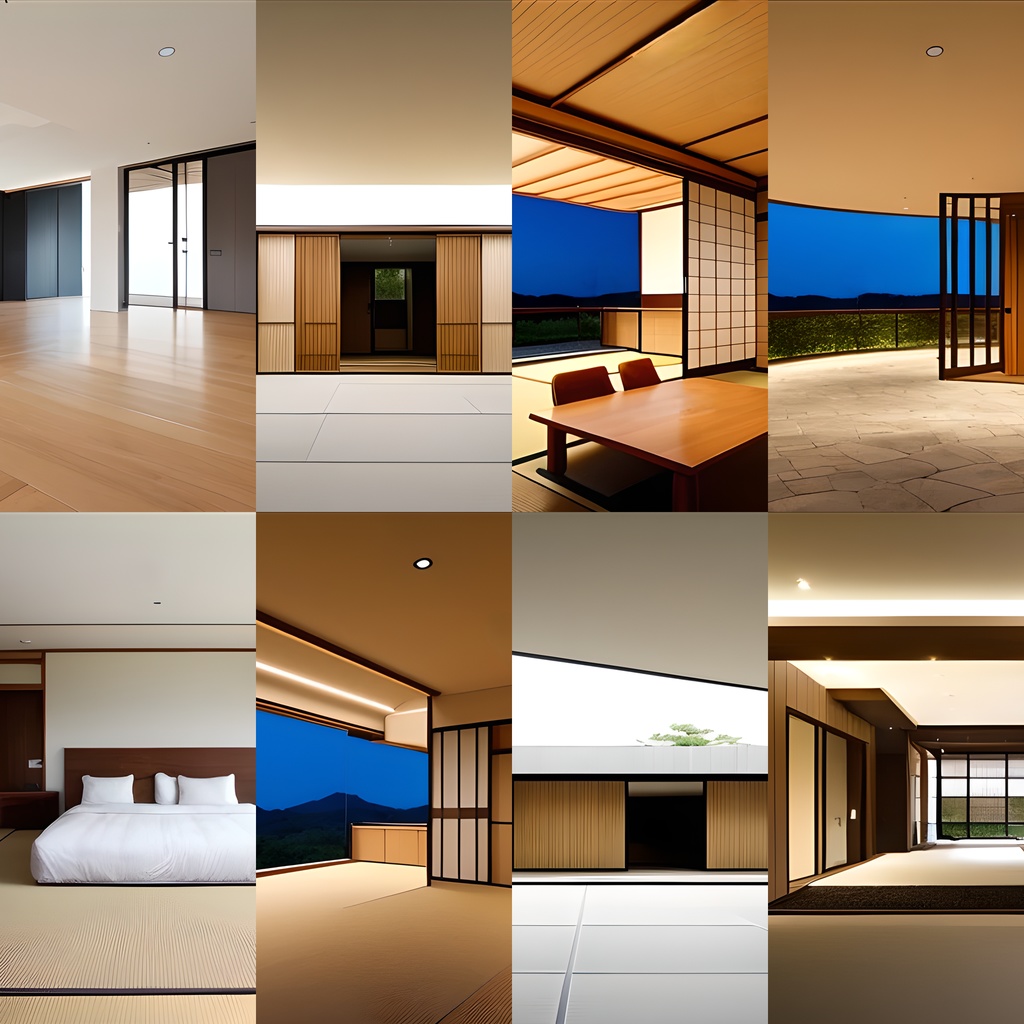 《素材12点》『和モダンな建築』_背景画像_家・建築物の背景素材_無機質よりの和