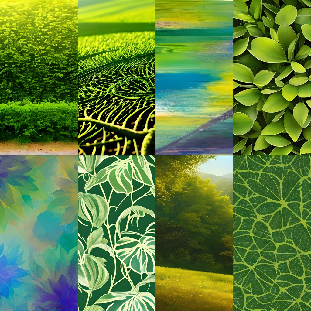 《素材37点》『緑_植物モチーフ』_植物の蔦や葉脈_葉っぱや花などのモチーフ背景