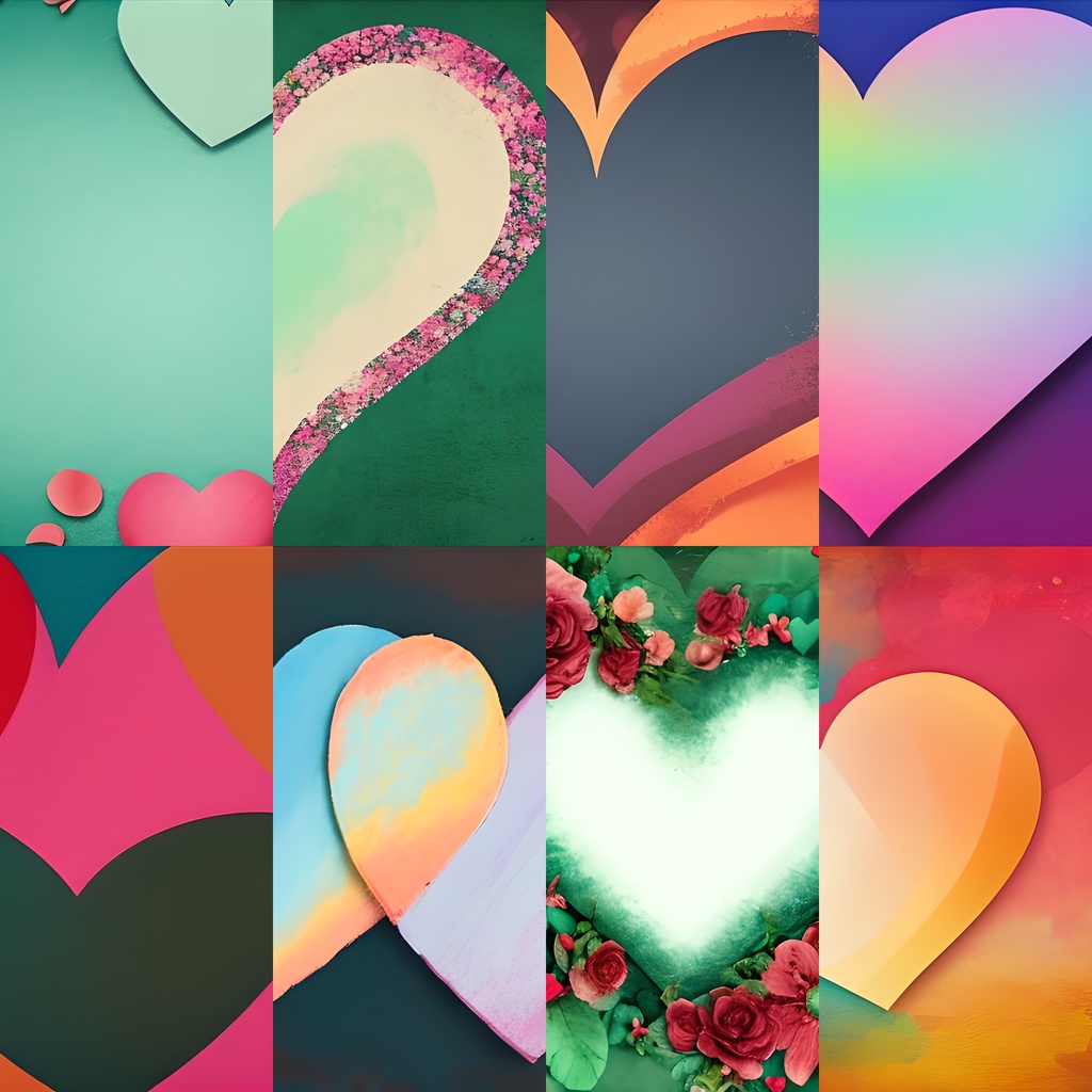 《素材50点》『ハート柄アートワーク』_かわいいハートや悲しいハートまで