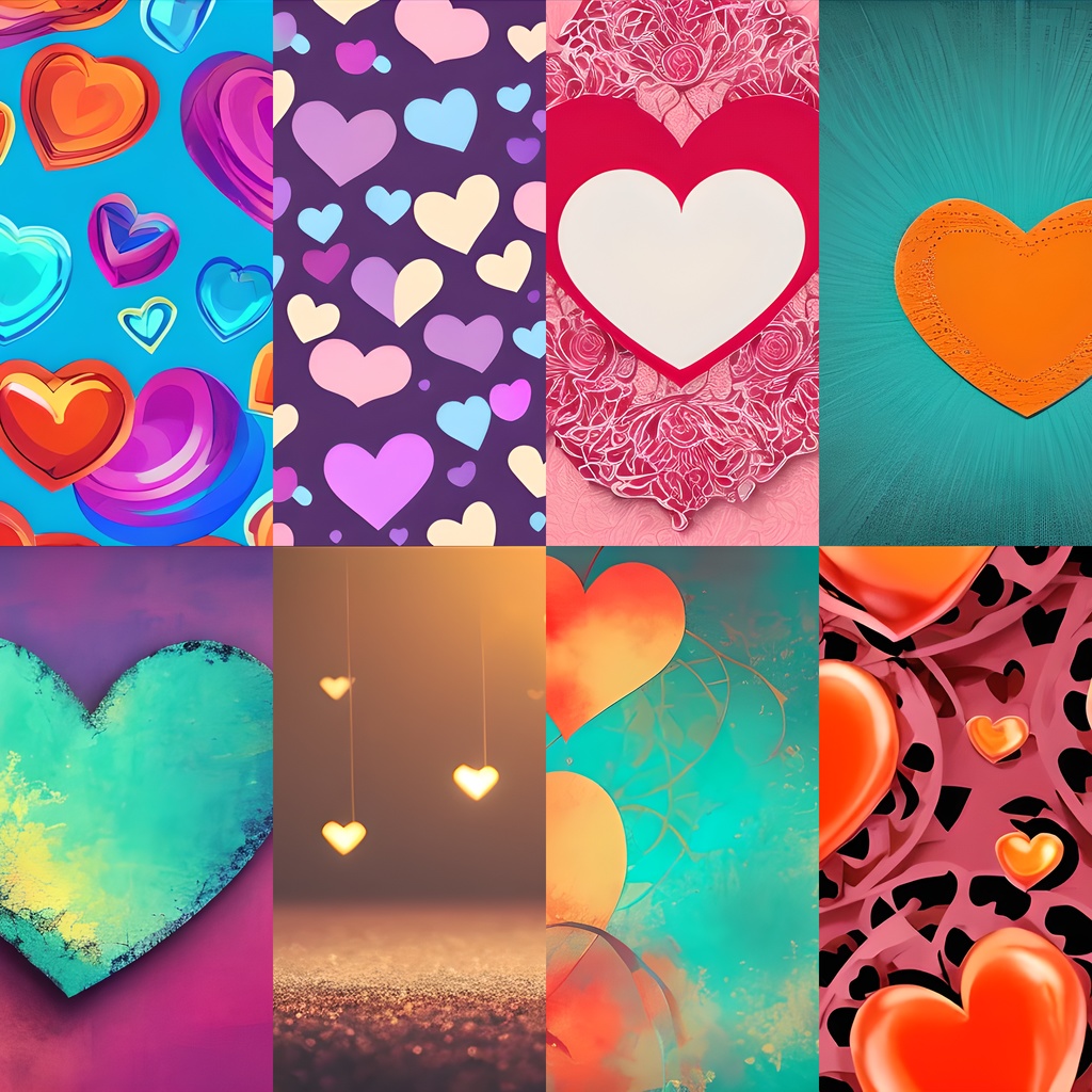 《素材50点》『ハート柄アートワーク』_かわいいハートや悲しいハートまで