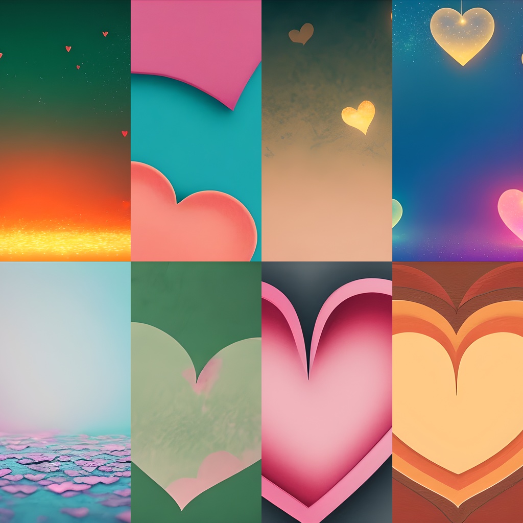 《素材50点》『ハート柄アートワーク』_かわいいハートや悲しいハートまで