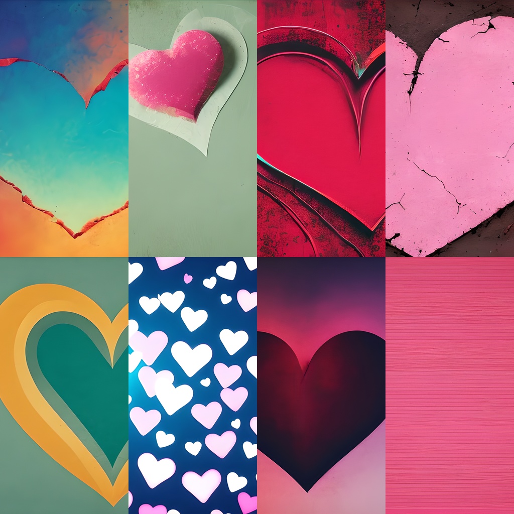 《素材50点》『ハート柄アートワーク』_かわいいハートや悲しいハートまで