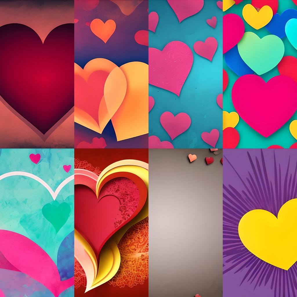 《素材50点》『ハート柄アートワーク』_かわいいハートや悲しいハートまで