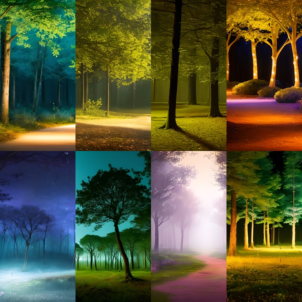 《素材40点》『妖精が出る夜の森』_神秘的な夜の森の背景_バレエ発表会