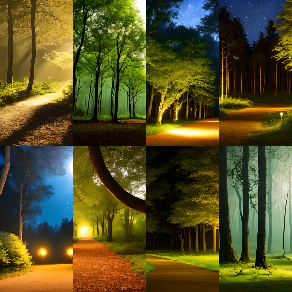 《素材40点》『妖精が出る夜の森』_神秘的な夜の森の背景_バレエ発表会