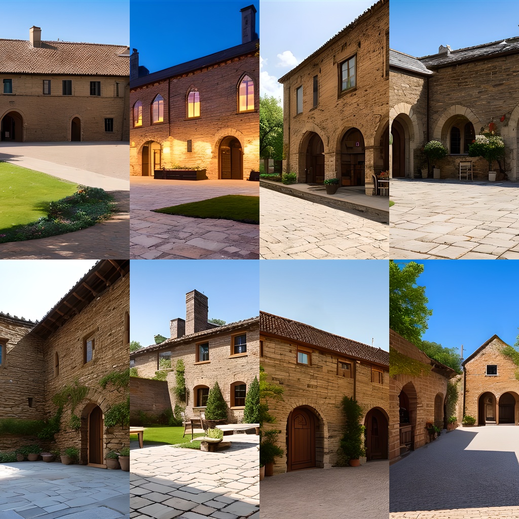 《素材28点》『中世の広場・中庭』_バレエの背景_フィールド背景