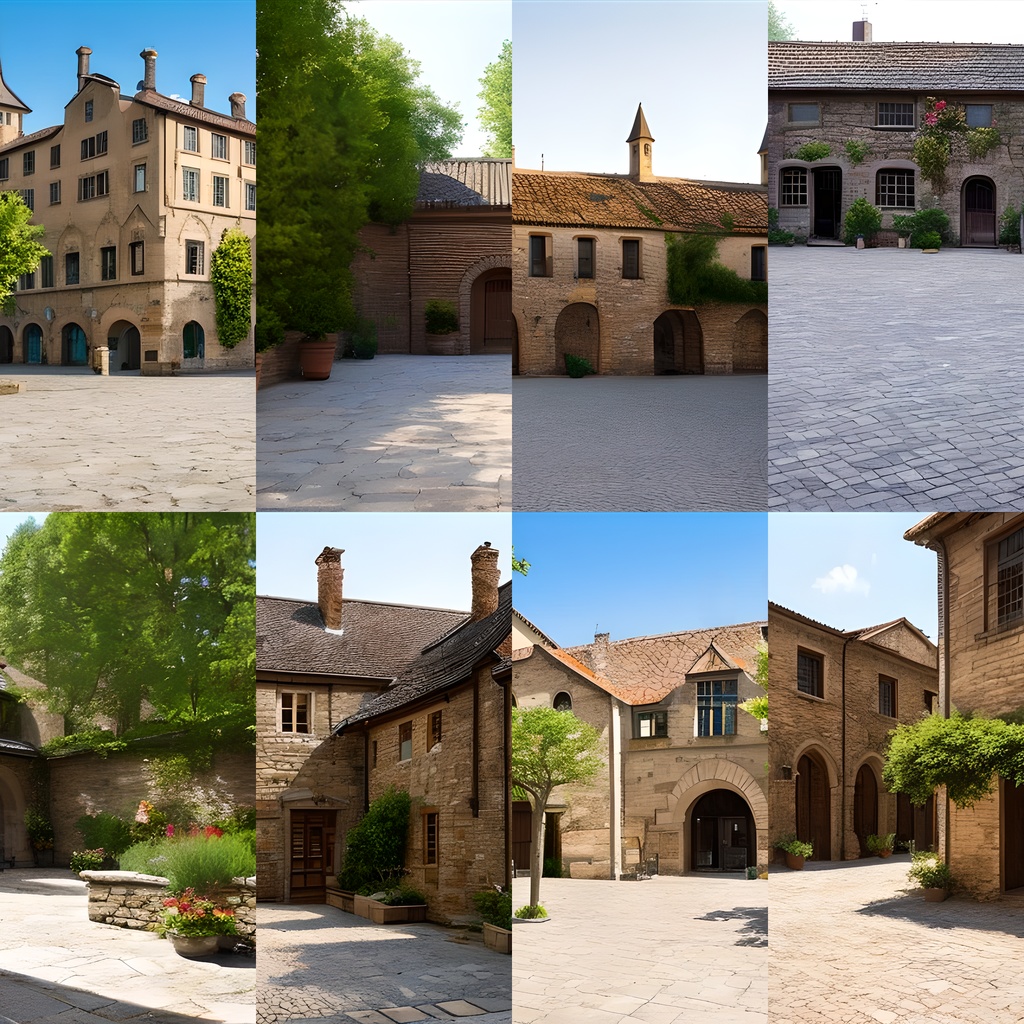 《素材28点》『中世の広場・中庭』_バレエの背景_フィールド背景