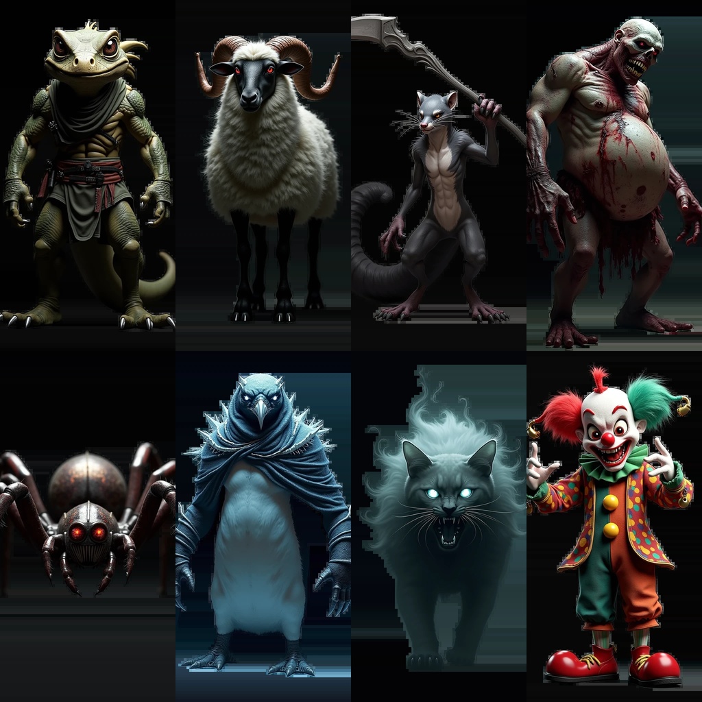 《PNG透過素材100点》『ダーク系敵キャラ』_ダークファンタジー素材_リアル寄り