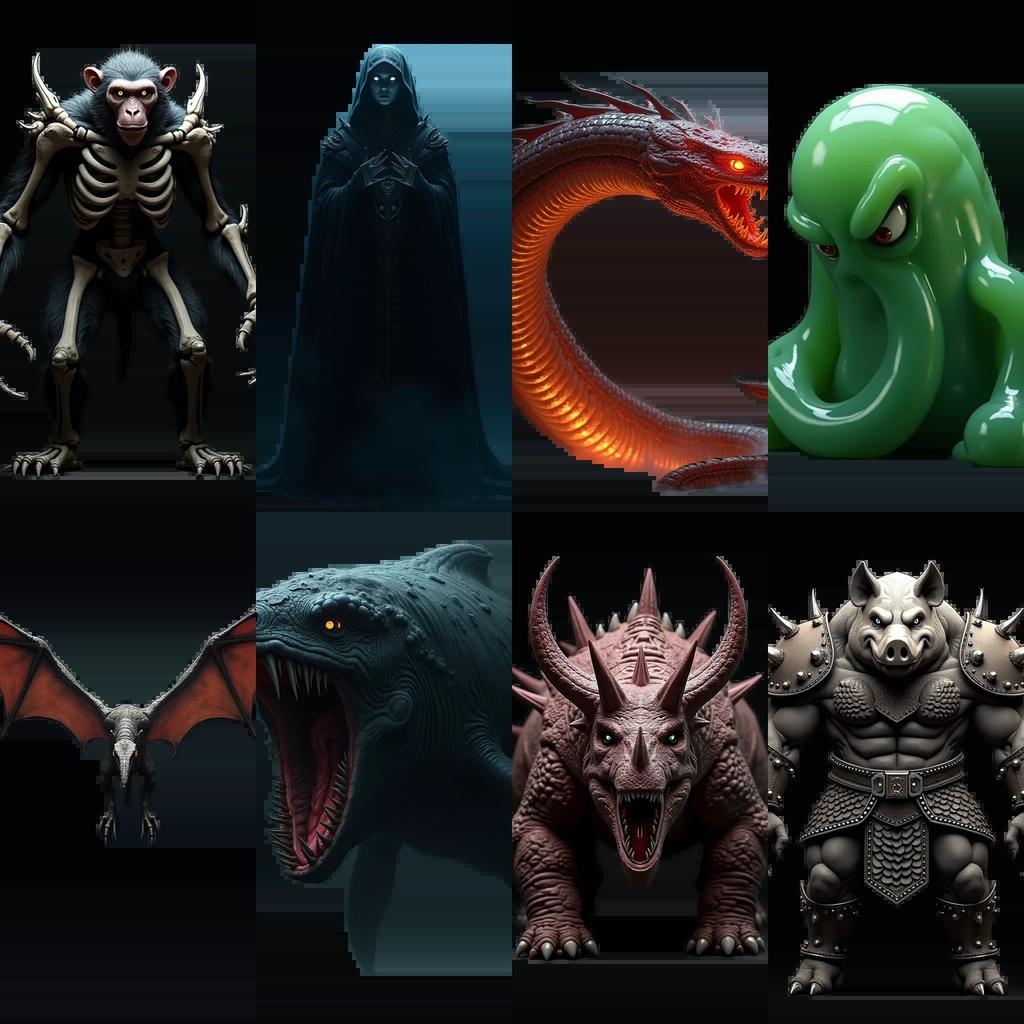 《PNG透過素材100点》『ダーク系敵キャラ』_ダークファンタジー素材_リアル寄り