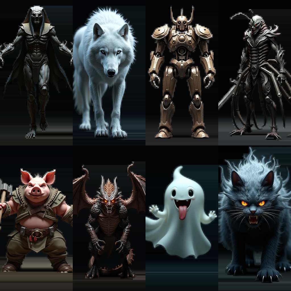 《PNG透過素材100点》『ダーク系敵キャラ』_ダークファンタジー素材_リアル寄り