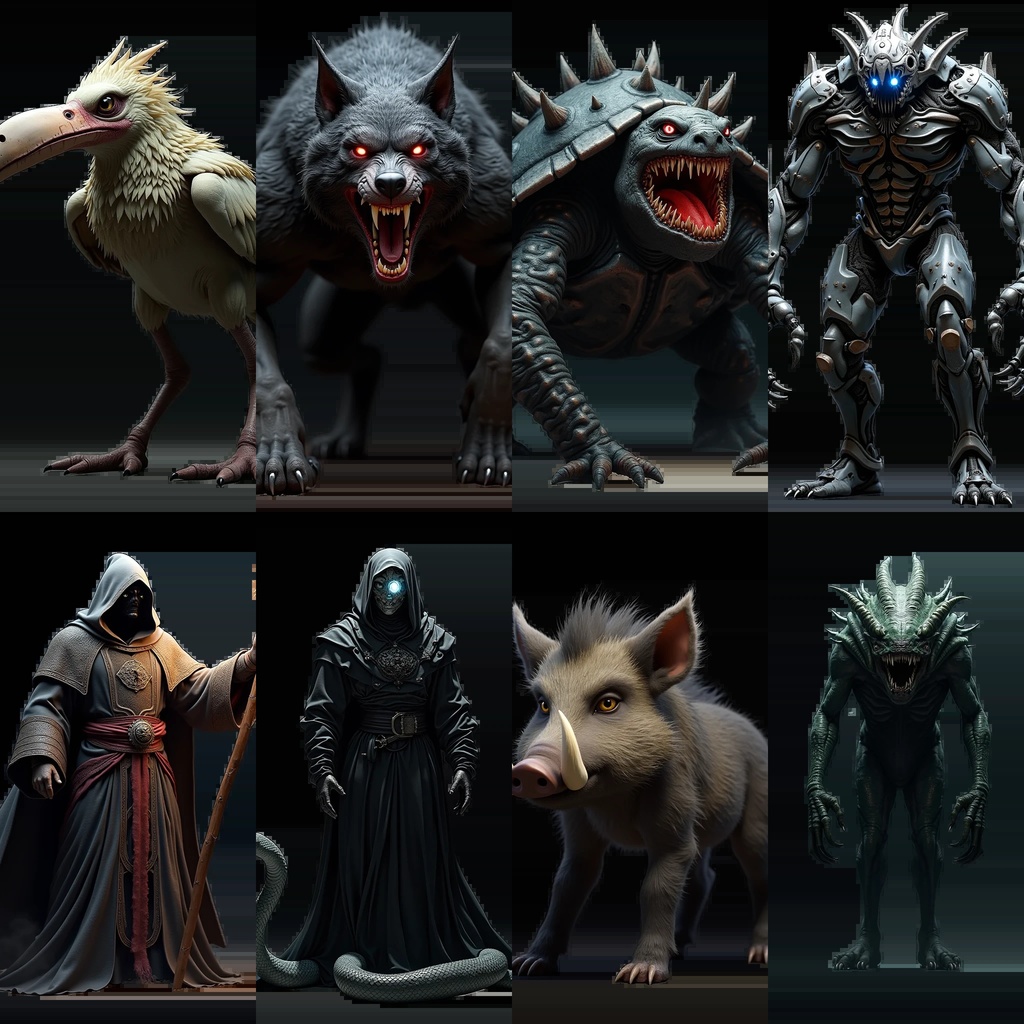 《PNG透過素材100点》『ダーク系敵キャラ』_ダークファンタジー素材_リアル寄り