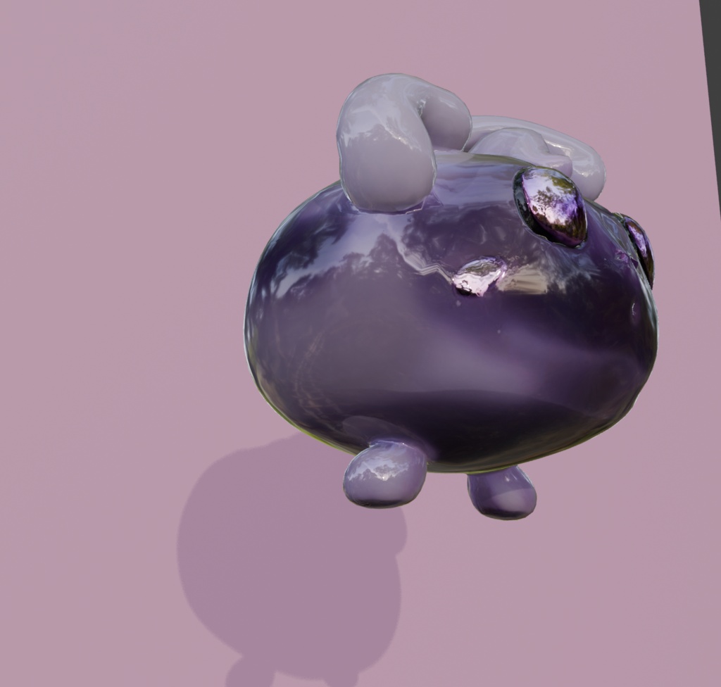 【3Dモブキャラ】紫スライムくん_FBXファイル_Blenderファイル