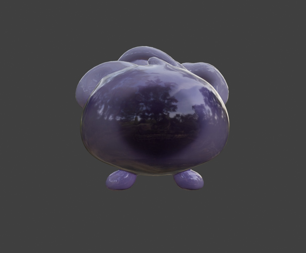 【3Dモブキャラ】紫スライムくん_FBXファイル_Blenderファイル