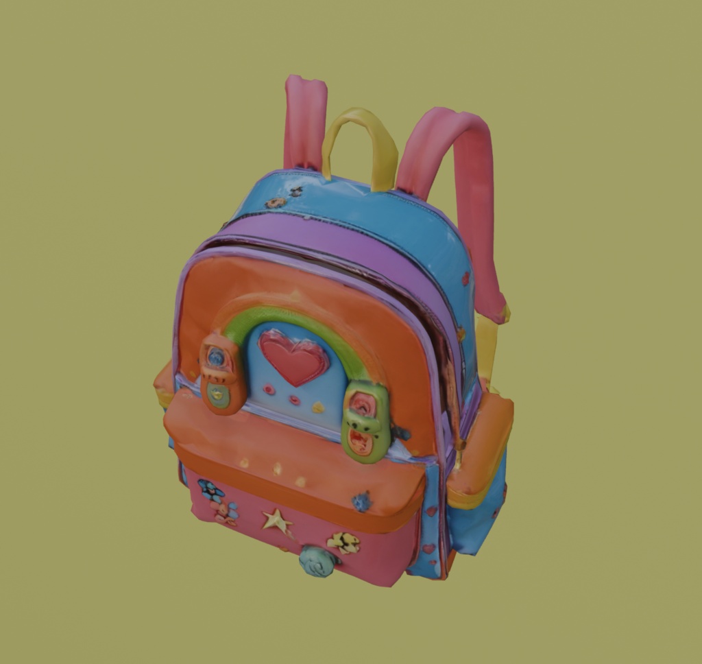 【3Dアイテム】キュートなリュックサック_FBXファイル