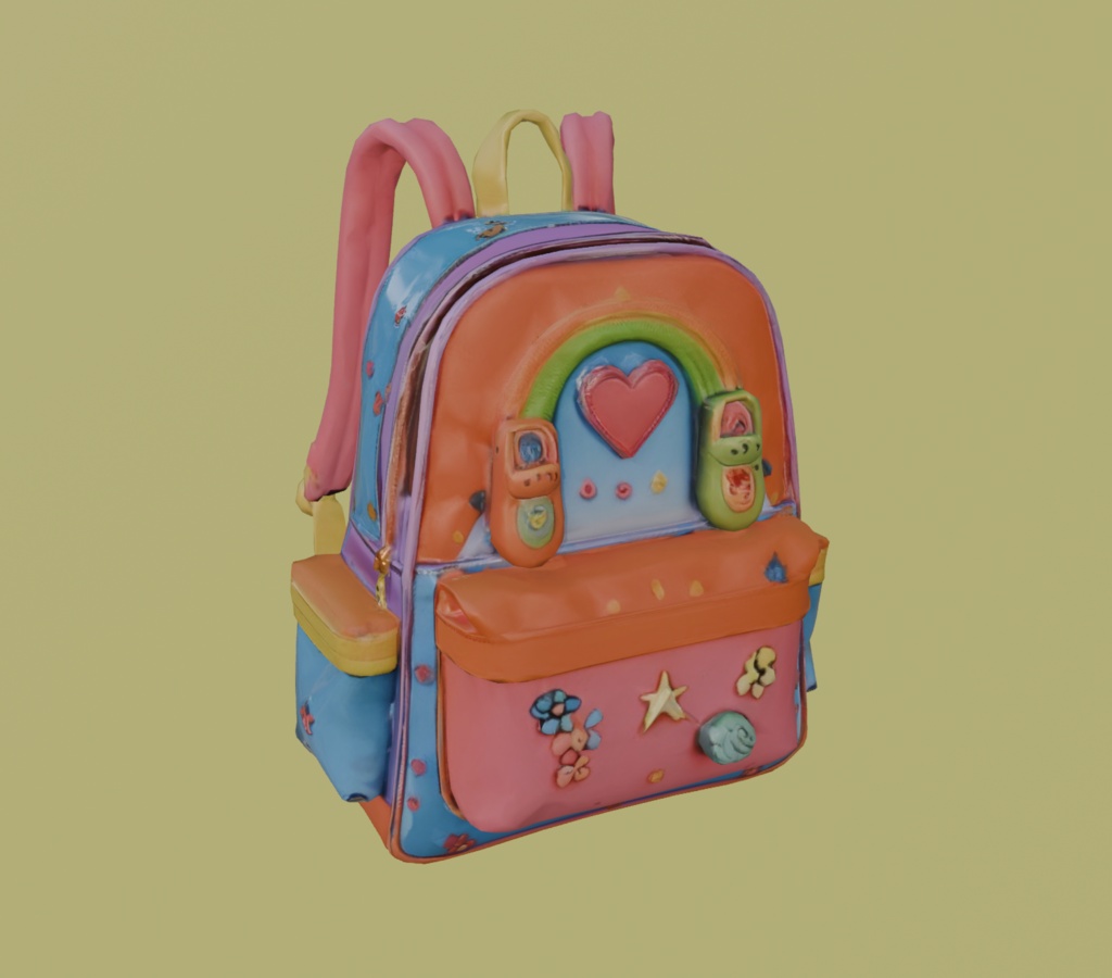 【3Dアイテム】キュートなリュックサック_FBXファイル