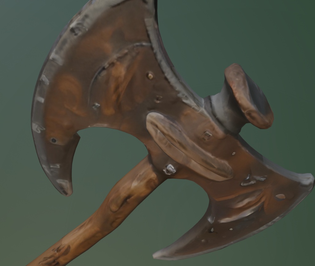 【3Dアイテム】いにしえのバトルアックス_FBXファイル_武器_戦斧