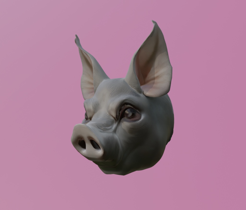 【3Dアイテム】豚の頭のかぶりもの_FBX・VRChat・ゲーム制作向け_コスチューム