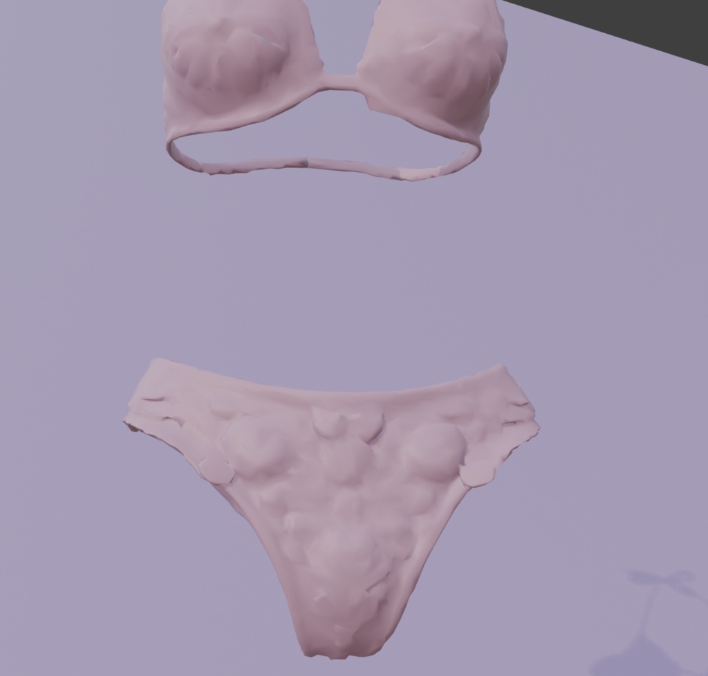 【3Dアイテム】ピンクのふわふわ下着_FBX・VRChat・ゲーム制作向け