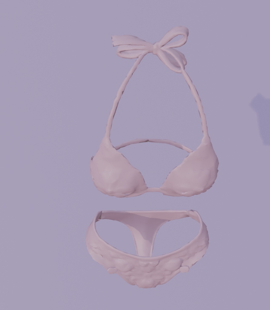【3Dアイテム】ピンクのふわふわ下着_FBX・VRChat・ゲーム制作向け