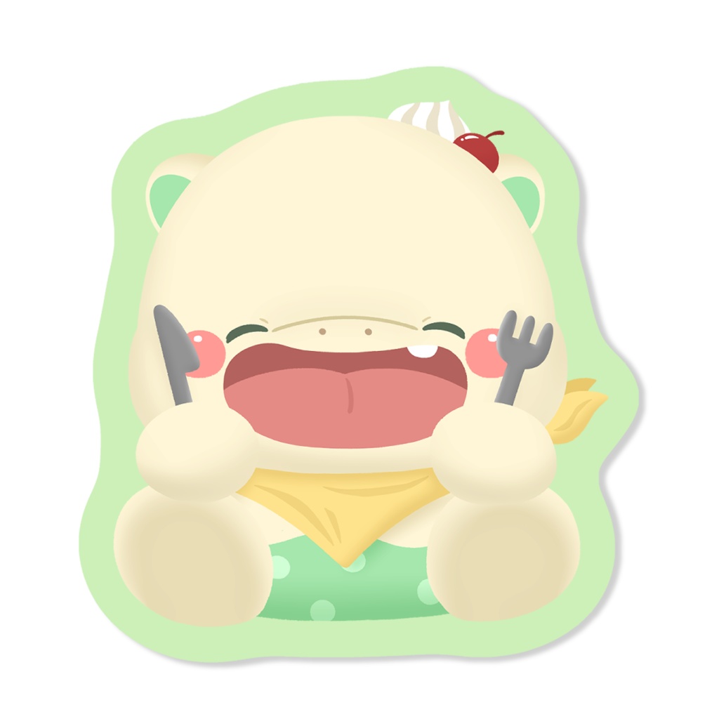 耐水ステッカー（カバさん）