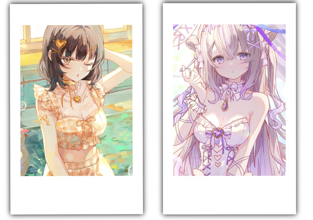【チェキ風カード】yellow・purple
