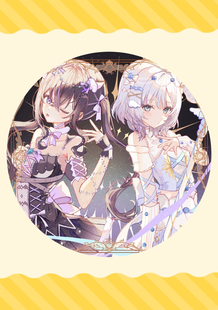 【缶バッジ】天使と悪魔(大・ホログラム)