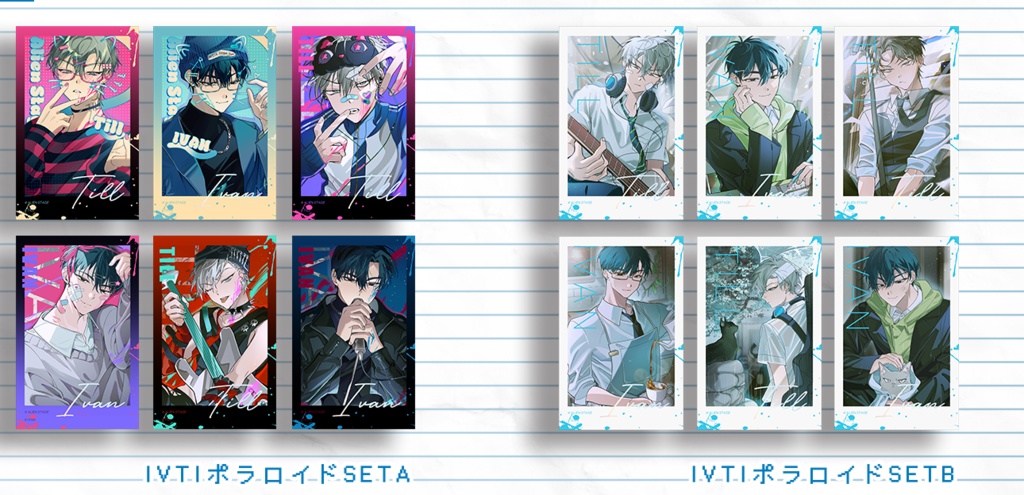 IVTI チェキ風カード polaroid ( SET A & B & C )