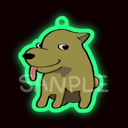 【光る!】蓄光犬アクキー