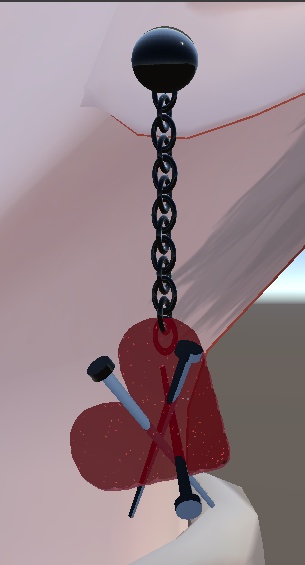 【無料】釘ハートピアス