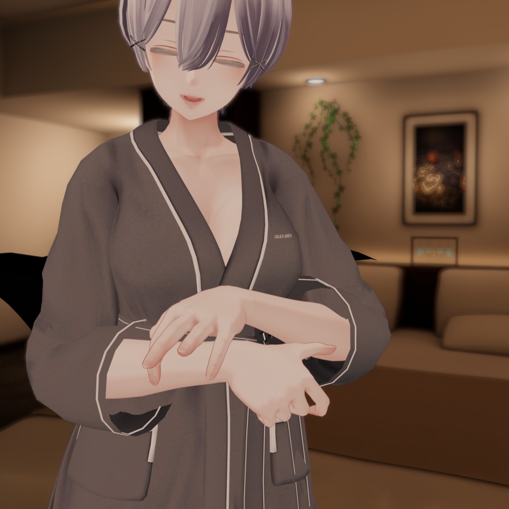 お待たせガウン / バスローブ①(脱げるギミック付き3D衣装・4アバター対応)